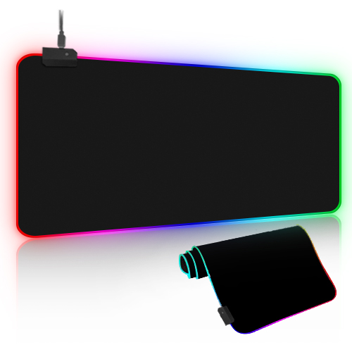 Podložka pod myš a klávesnicu s rgb osvetlením - čierna