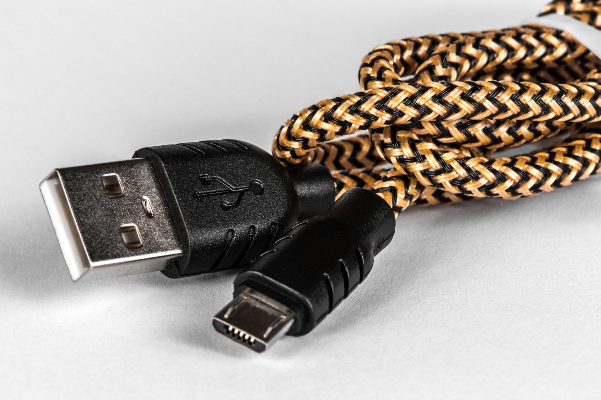 Micro USB kábel Mosh - čierno/zlatý